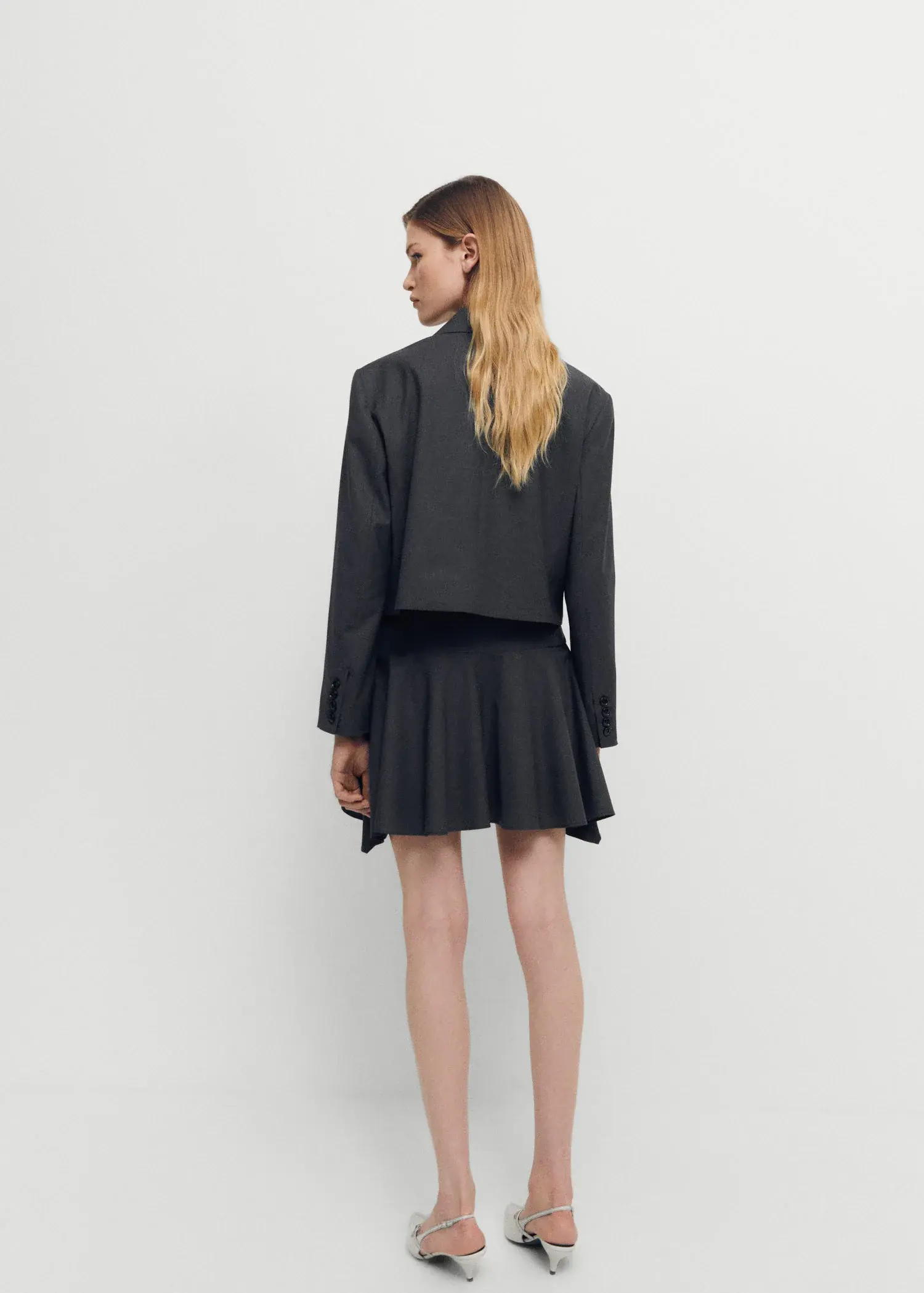 Mango Wool mini-skirt with asymmetrical hem. 3