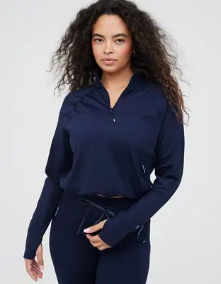 American Eagle By Aerie Warm Up Quarter Zip. 1