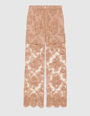 Floral cotton lace pant