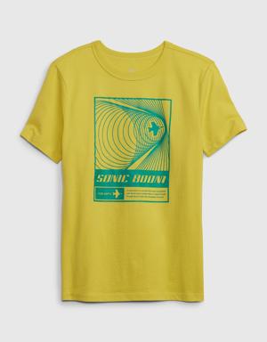 Kids 100% Organic Cotton Graphic T-Shirt yellow