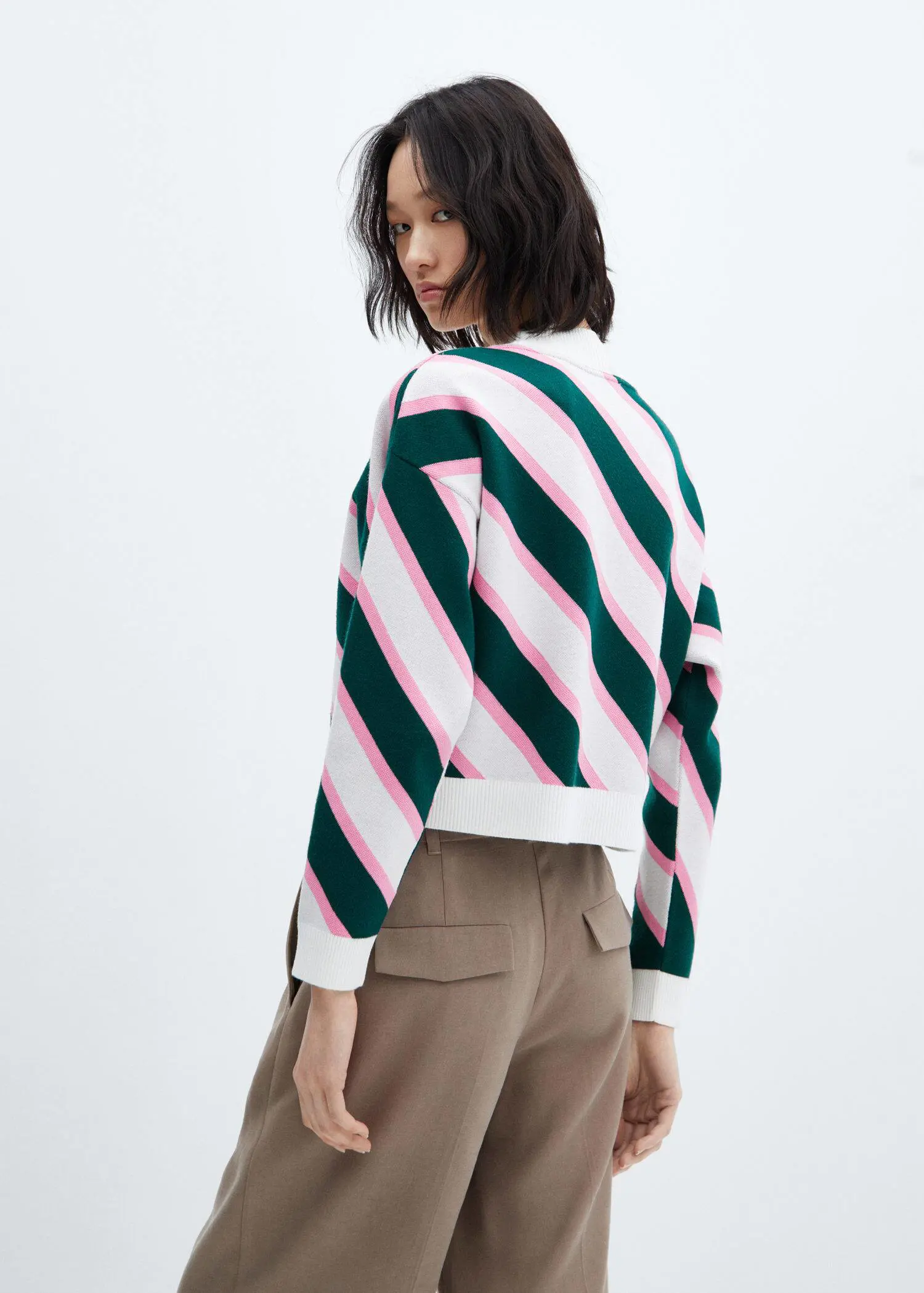 Mango Diagonal-striped sweater. 3