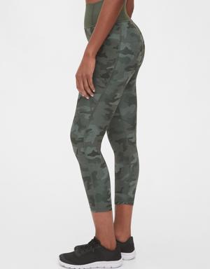 Fit High Rise Print Pocket 7/8 Leggings in Sculpt Revolution green