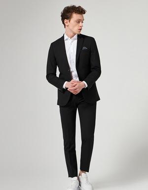 Tween Slim Fit Siyah Düz Takım Elbise