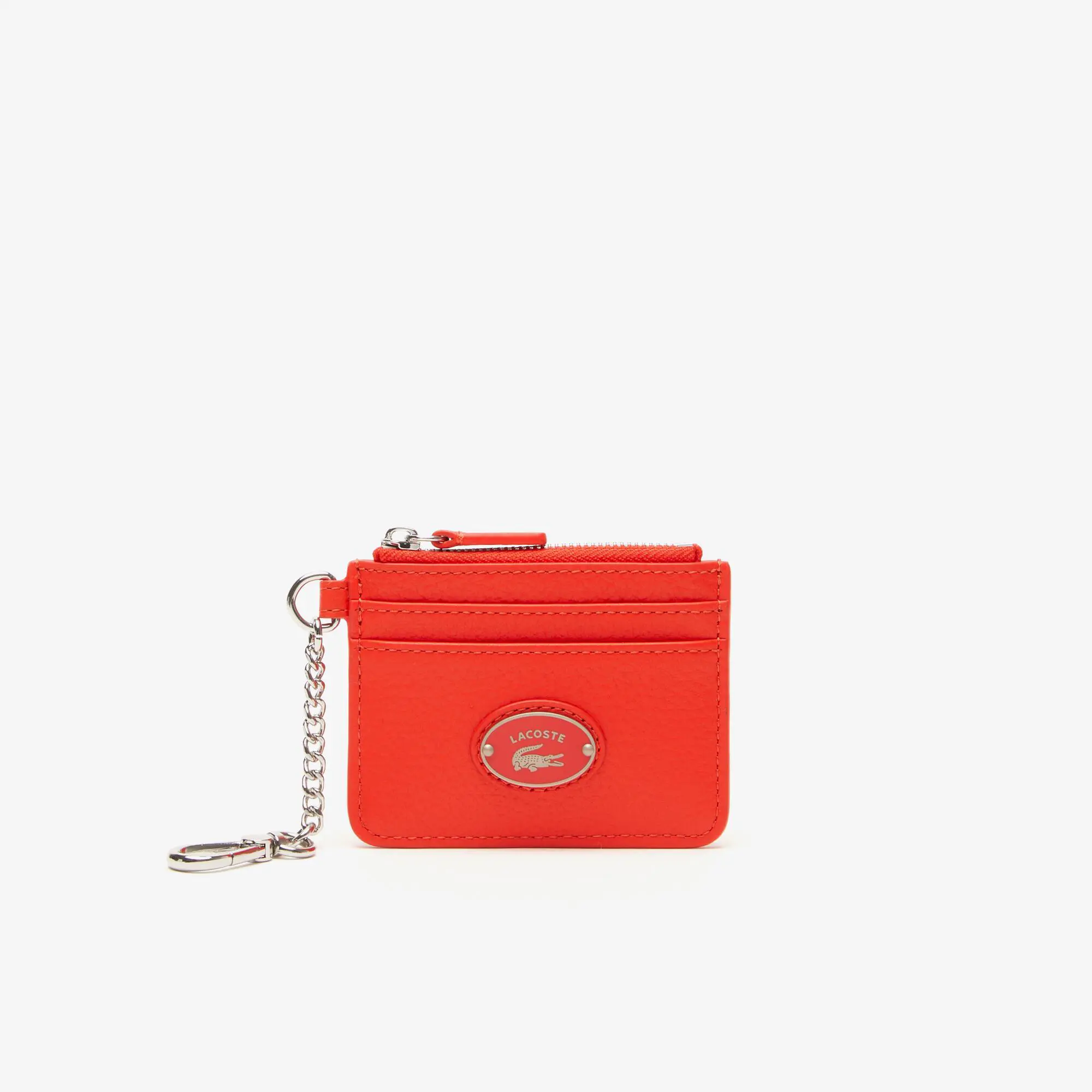 Lacoste Women's Lacoste Snap Hook Grained Leather Card Holder. 1