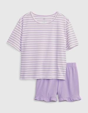 Kids 100% Recycled PJ Shorts Set purple