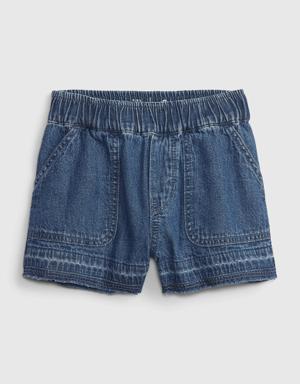 Toddler Pull-On Denim Shorts blue