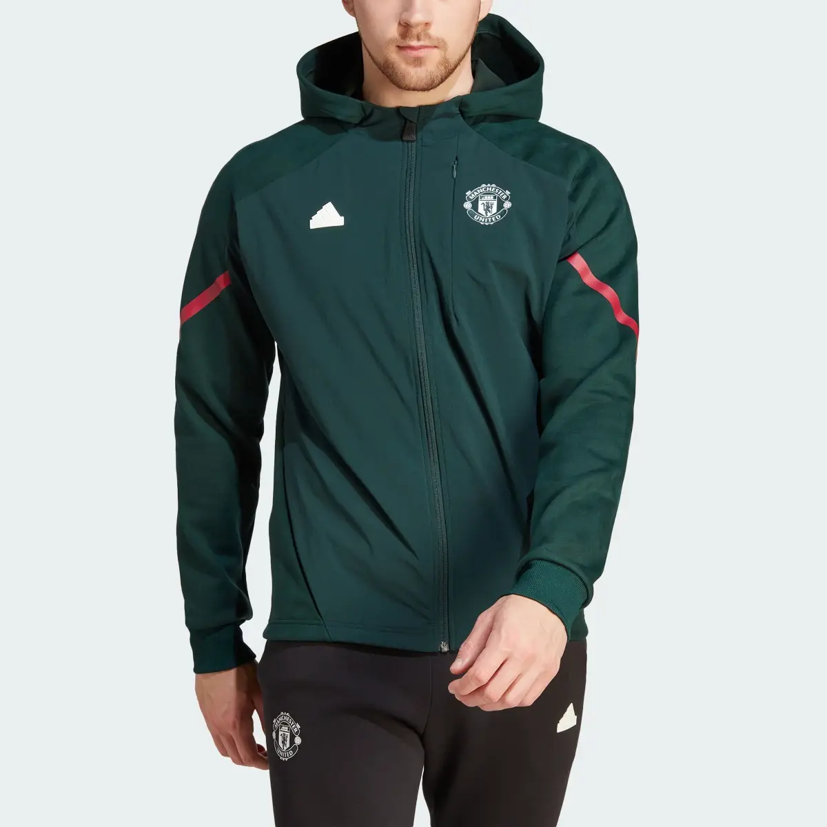 Adidas Manchester United Designed for Gameday Full-Zip Hoodie. 1