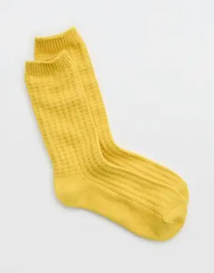 Waffle Crew Socks