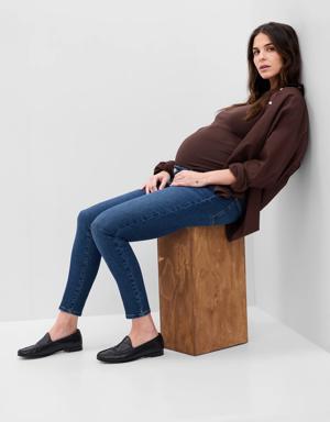 Maternity Inset Panel Skinny Jeans blue