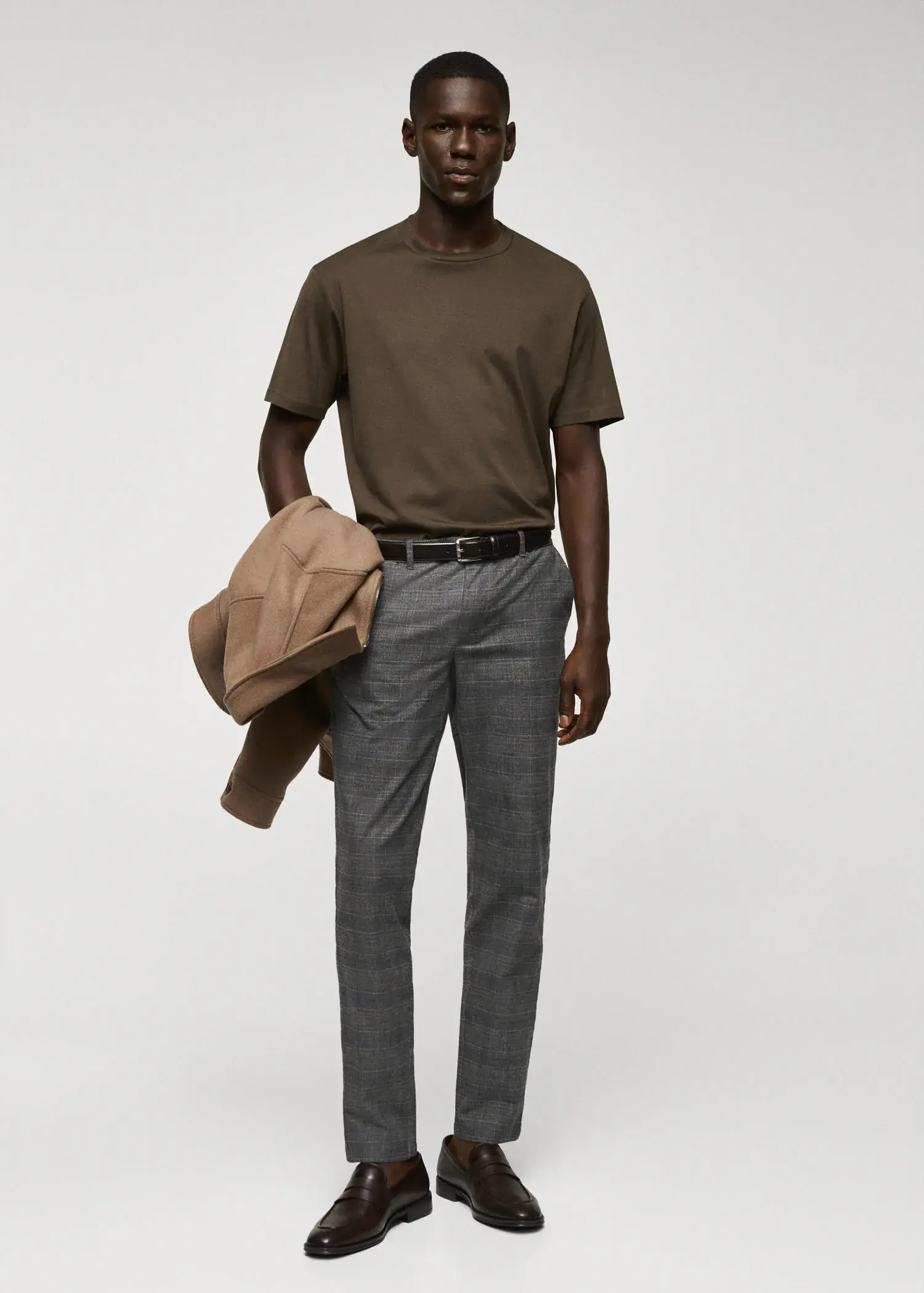 Mango Slim-fit cotton check trousers . 1
