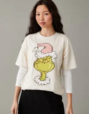 Oversized Holiday Grinch Graphic Tee