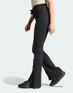 Lounge Ribbed Flared-Leg Pants