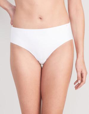 Low-Rise Soft-Knit No-Show Hipster Underwear for Women white