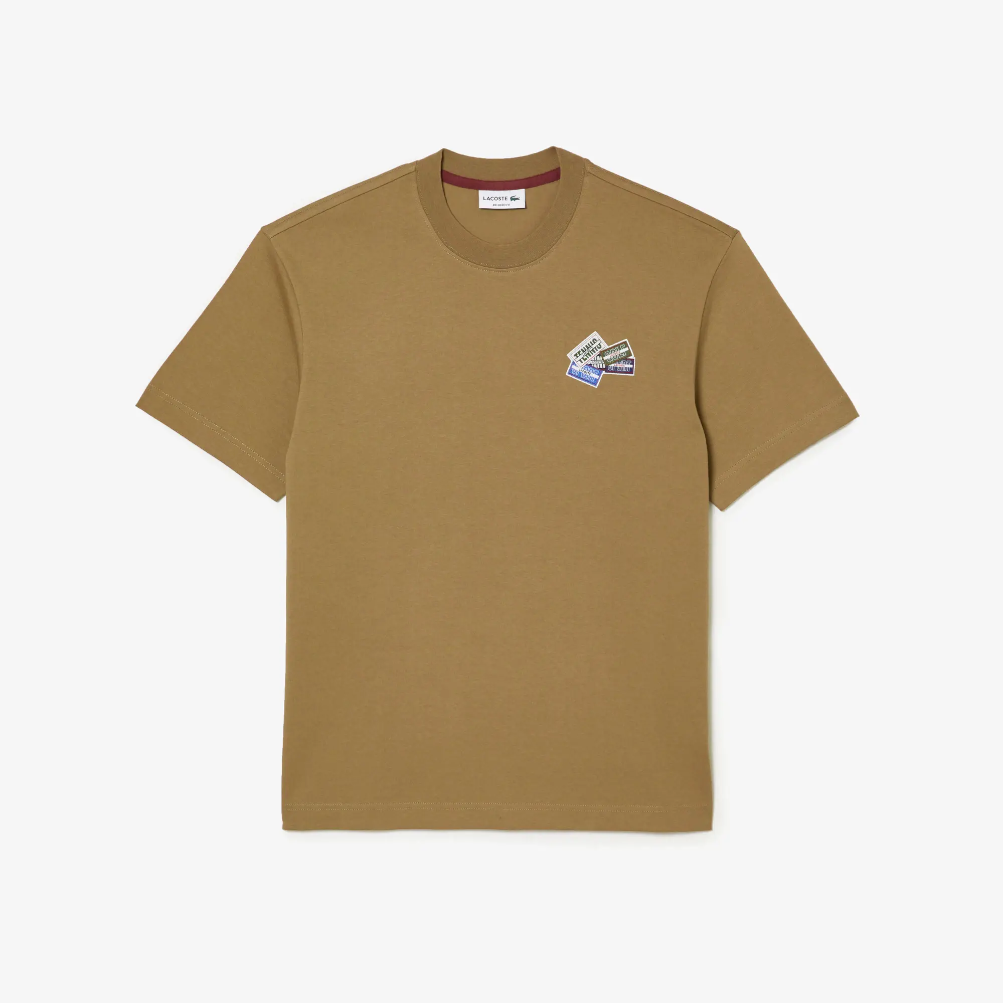 Lacoste Men's Heavy Cotton Jersey Multi Badge T-Shirt. 1