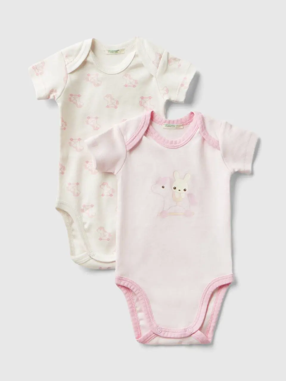 Benetton two short sleeve bodysuits in organic cotton. 1