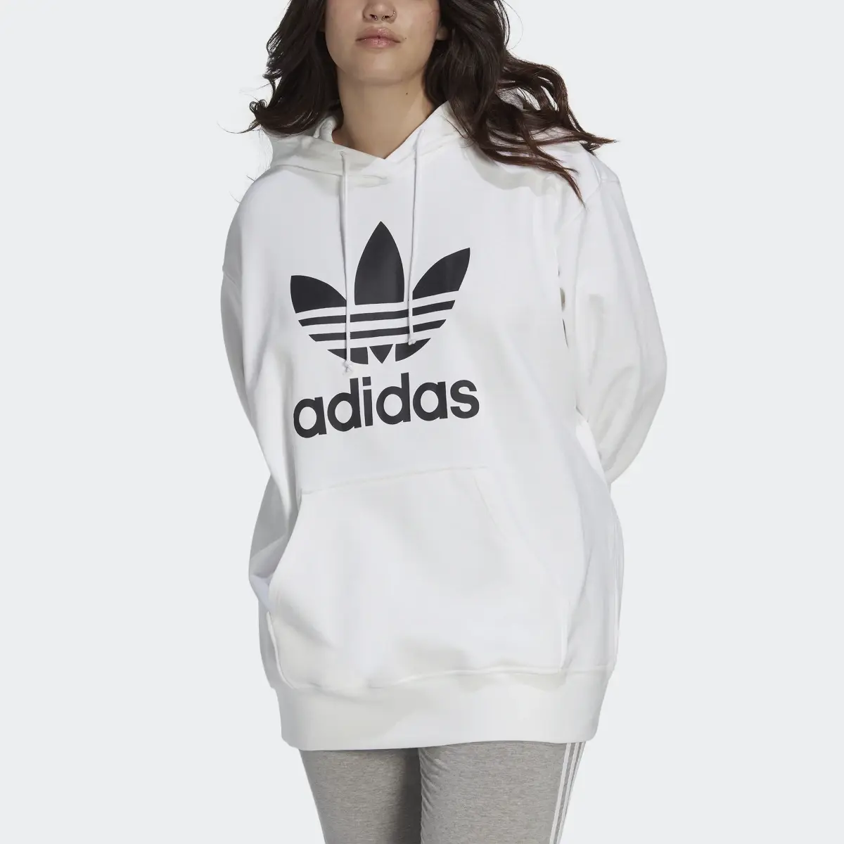 Adidas Trefoil Hoodie (Plus Size). 1