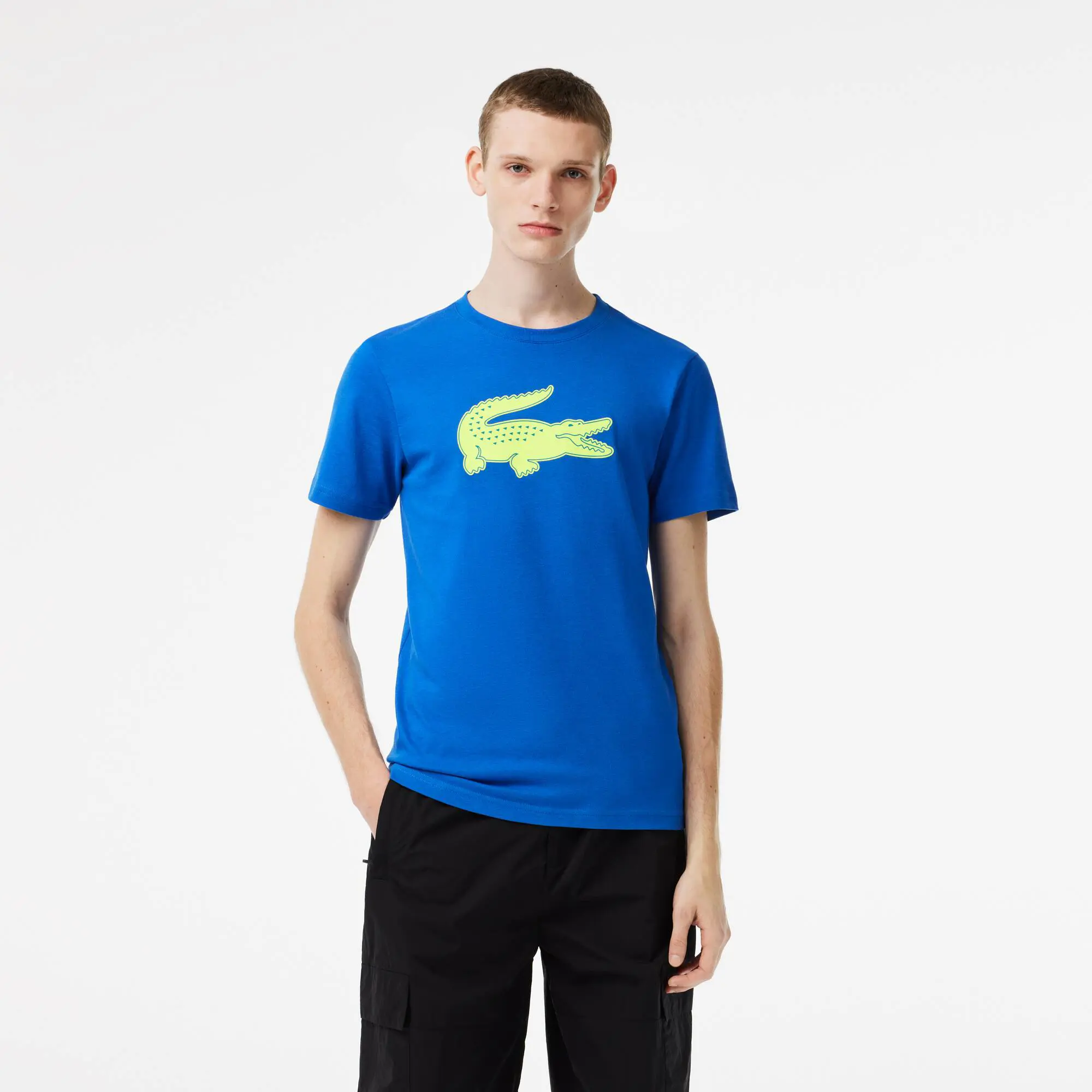 Lacoste T-shirt da uomo in jersey traspirante con coccodrillo stampato in 3D Lacoste SPORT. 1