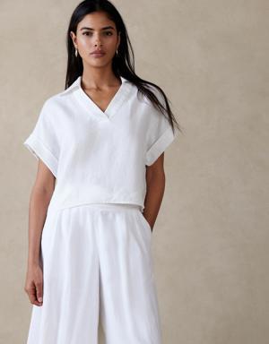 Cruz Linen Utility Top white