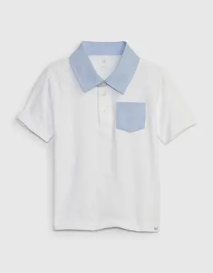 Toddler Colorblock Polo Shirt white