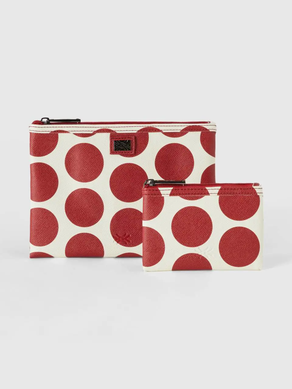 Benetton two white bags with red polka dots. 1