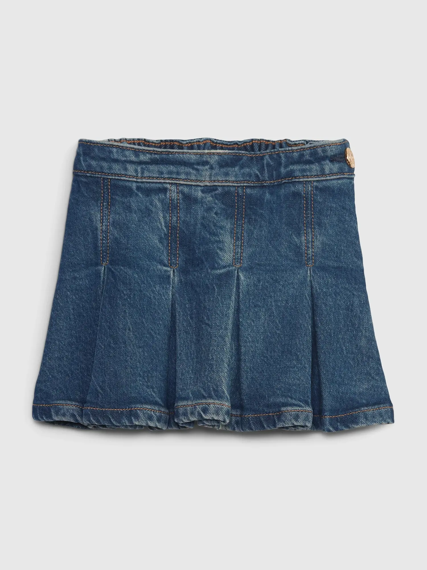 Gap Toddler Organic Cotton Pleated Denim Skirt blue. 1