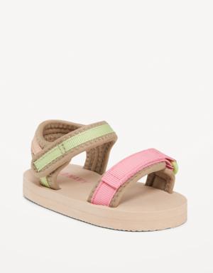 Unisex Color-Block Strap Sandals for Baby gray