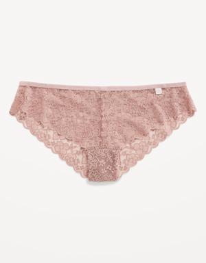 Low-Rise Lace Cheeky Bikini Underwear for Women pink