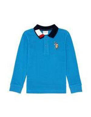 Çocuk Kobalt Polo Yaka Sweatshirt Basic