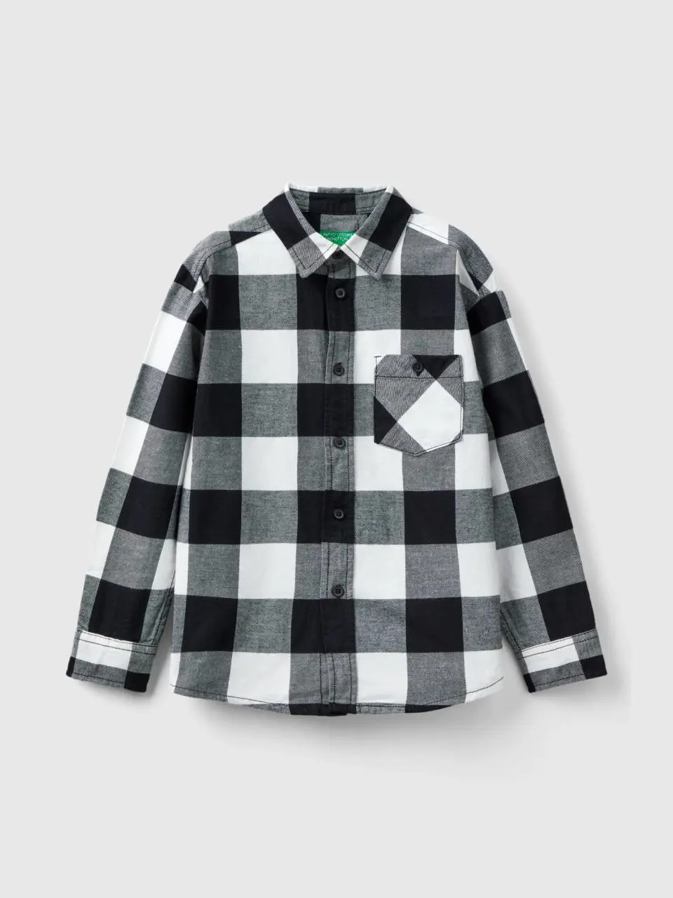 Benetton plaid shirt in 100% cotton. 1