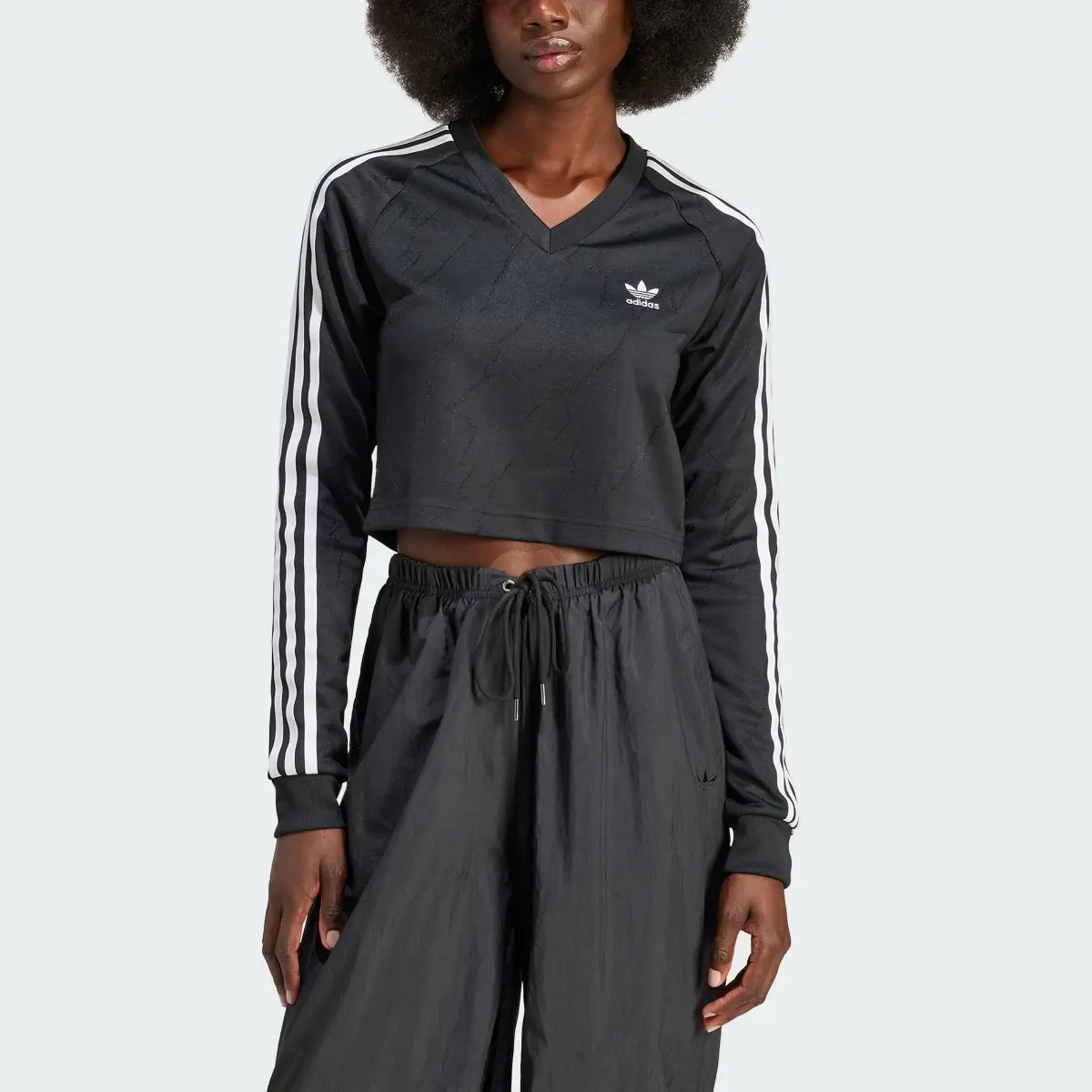 Adidas Maillot coupe cropped manches longues. 1