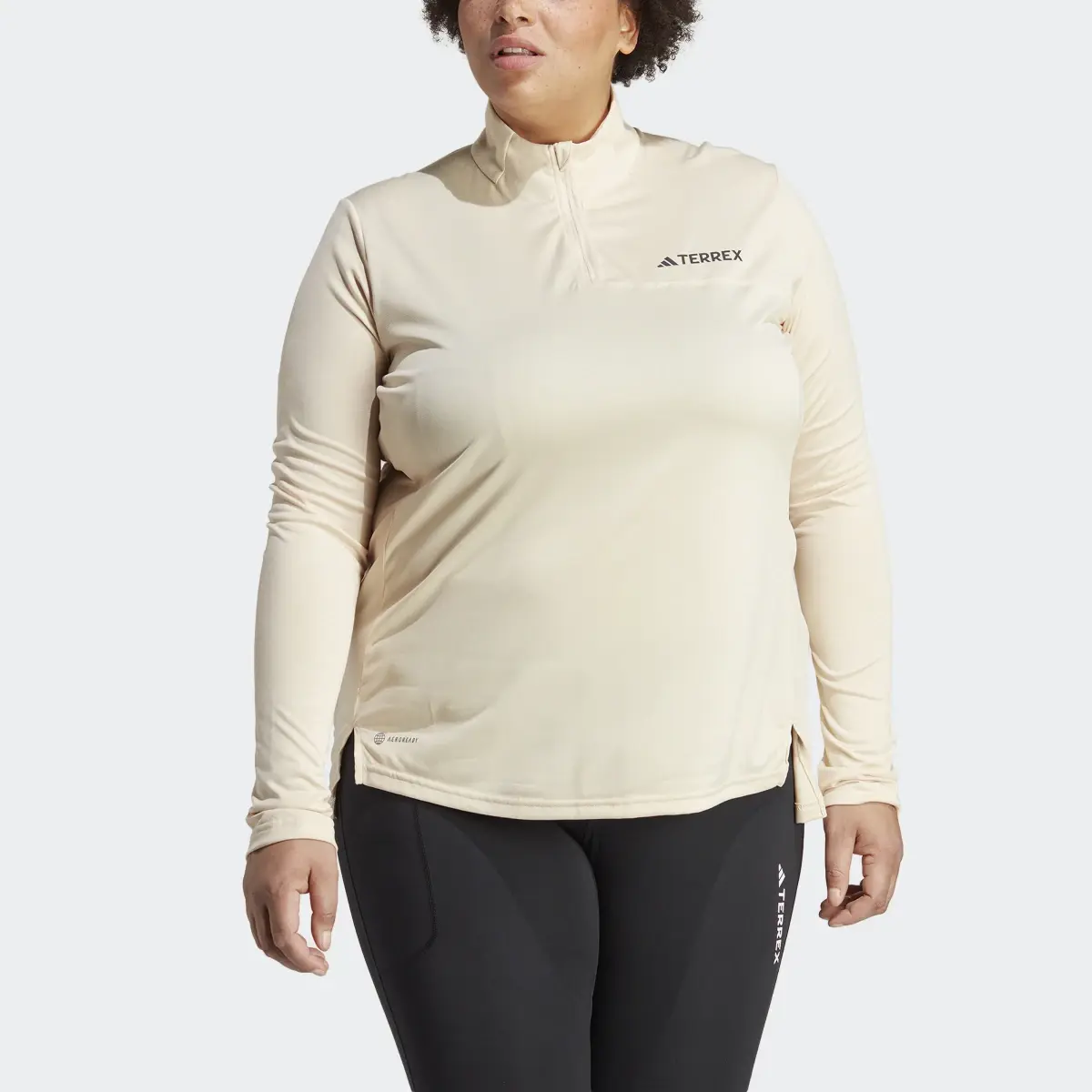 Adidas Terrex Multi Half-Zip Long Sleeve Tee (Plus Size). 1