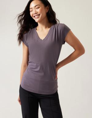 Athleta Outbound V Neck Tee purple