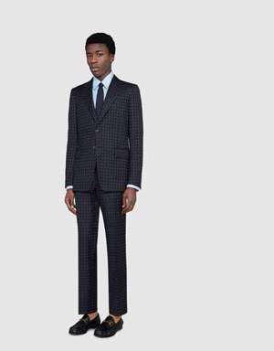 Straight fit G dot wool suit