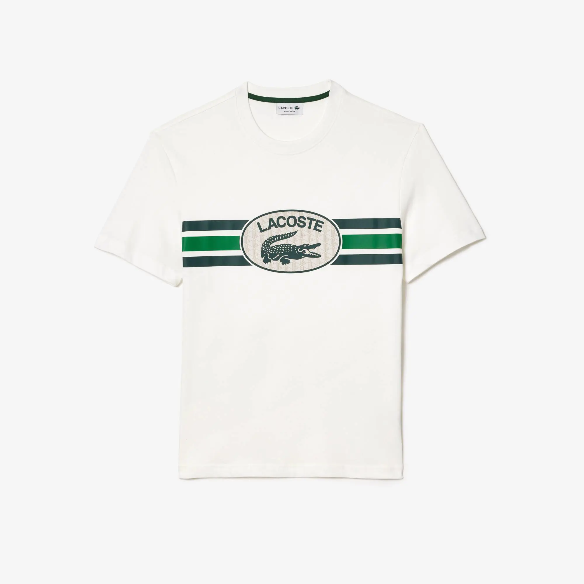 Lacoste Monogram Print Regular Fit Cotton T-shirt. 2