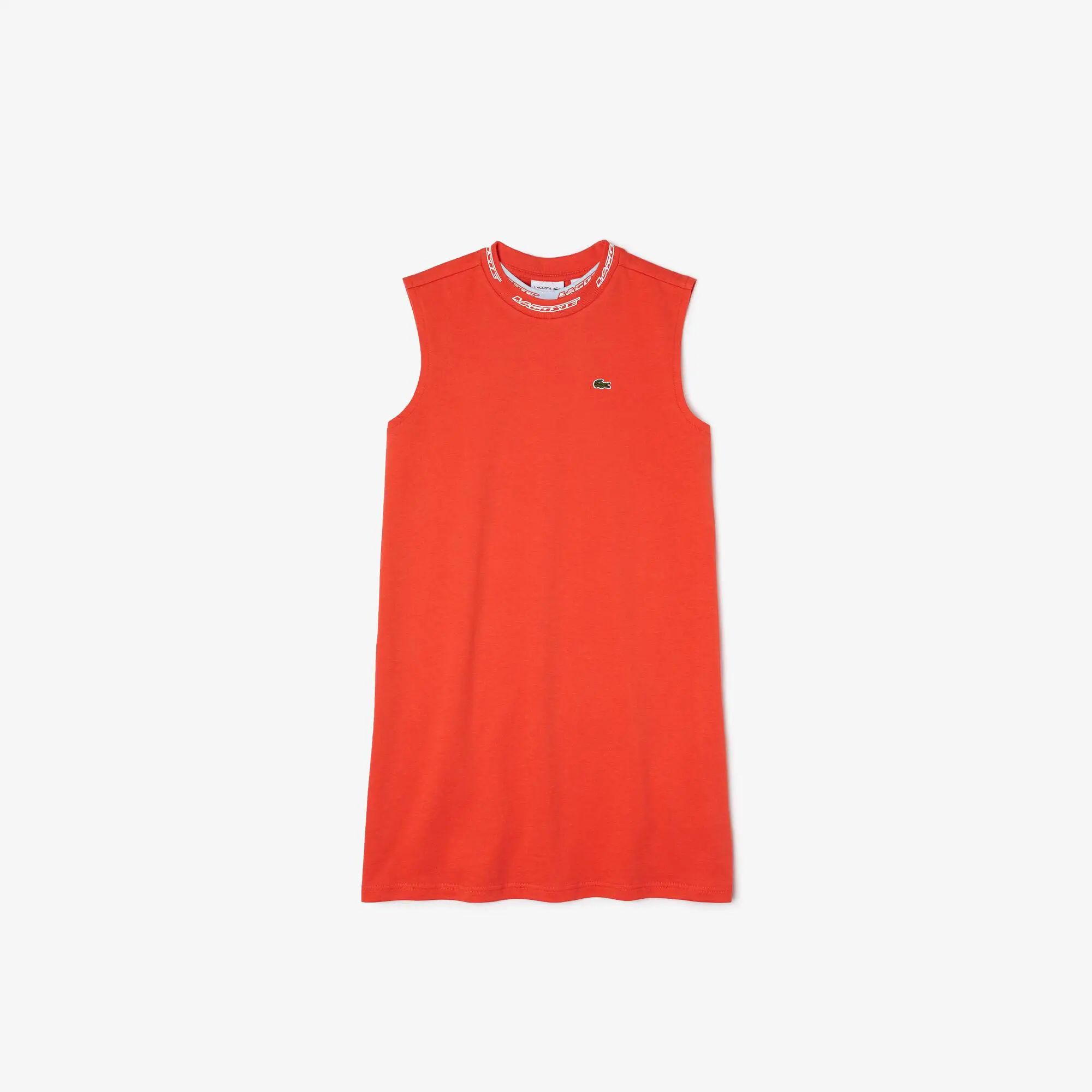 Lacoste Vestido estilo camiseta de niña Lacoste en punto de algodón con cuello redondo y logo. 1