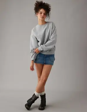 Oversized Crew Neck Fleece Sweatshirt