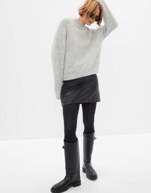 Waffle Mockneck Sweater gray