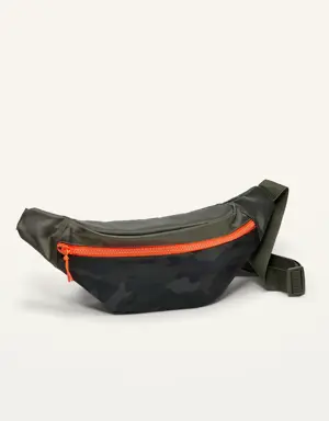 Zippered Canvas Waist Bag for Adults green