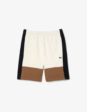 Jogger Shorts aus aufgerautem Fleece mit Colourblock