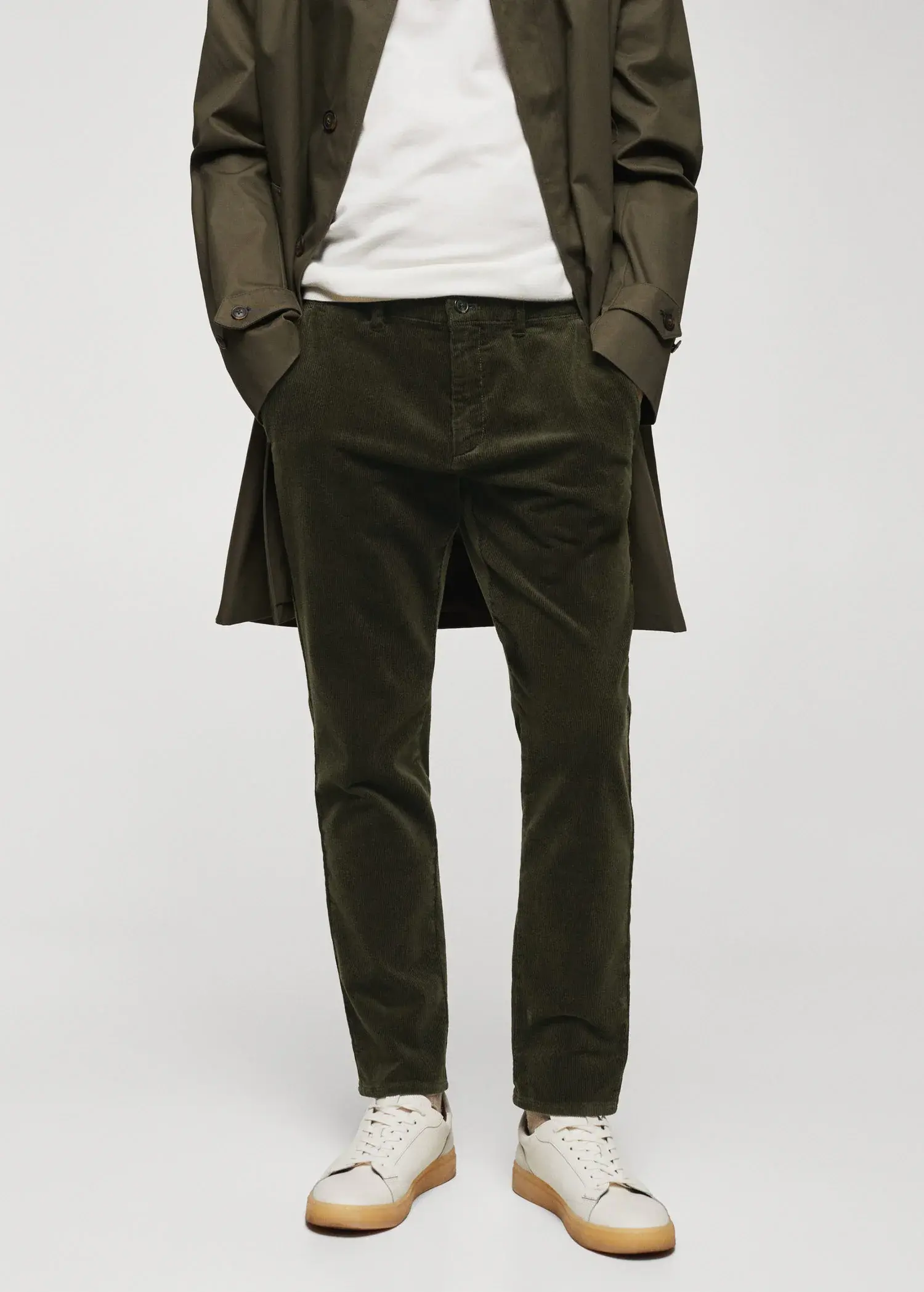 Mango Corduroy slim-fit pants with drawstring. 2