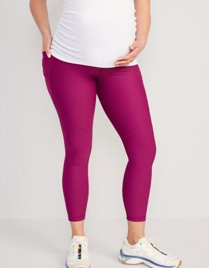 Old Navy Maternity Full Panel PowerSoft Side-Pocket 7/8-Length Leggings pink