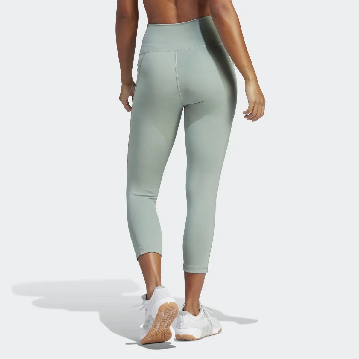 Adidas Optime Stash Pocket High-Waisted 3/4 Leggings. 2