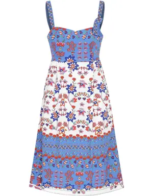 Blue White Floral Dress - 2 / Original