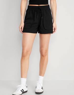 Old Navy High-Waisted StretchTech Shorts for Women -- 4-inch inseam black