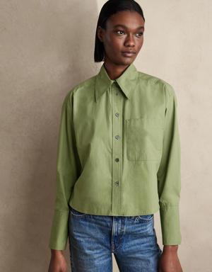 The Boxy Cropped Shirt green