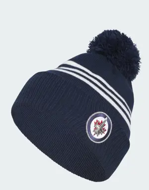 Jets Cuffed Pom Beanie