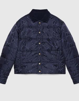 GG nylon canvas and corduroy reversible jacket