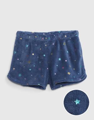 Gap Kids Fuzzy PJ Shorts blue