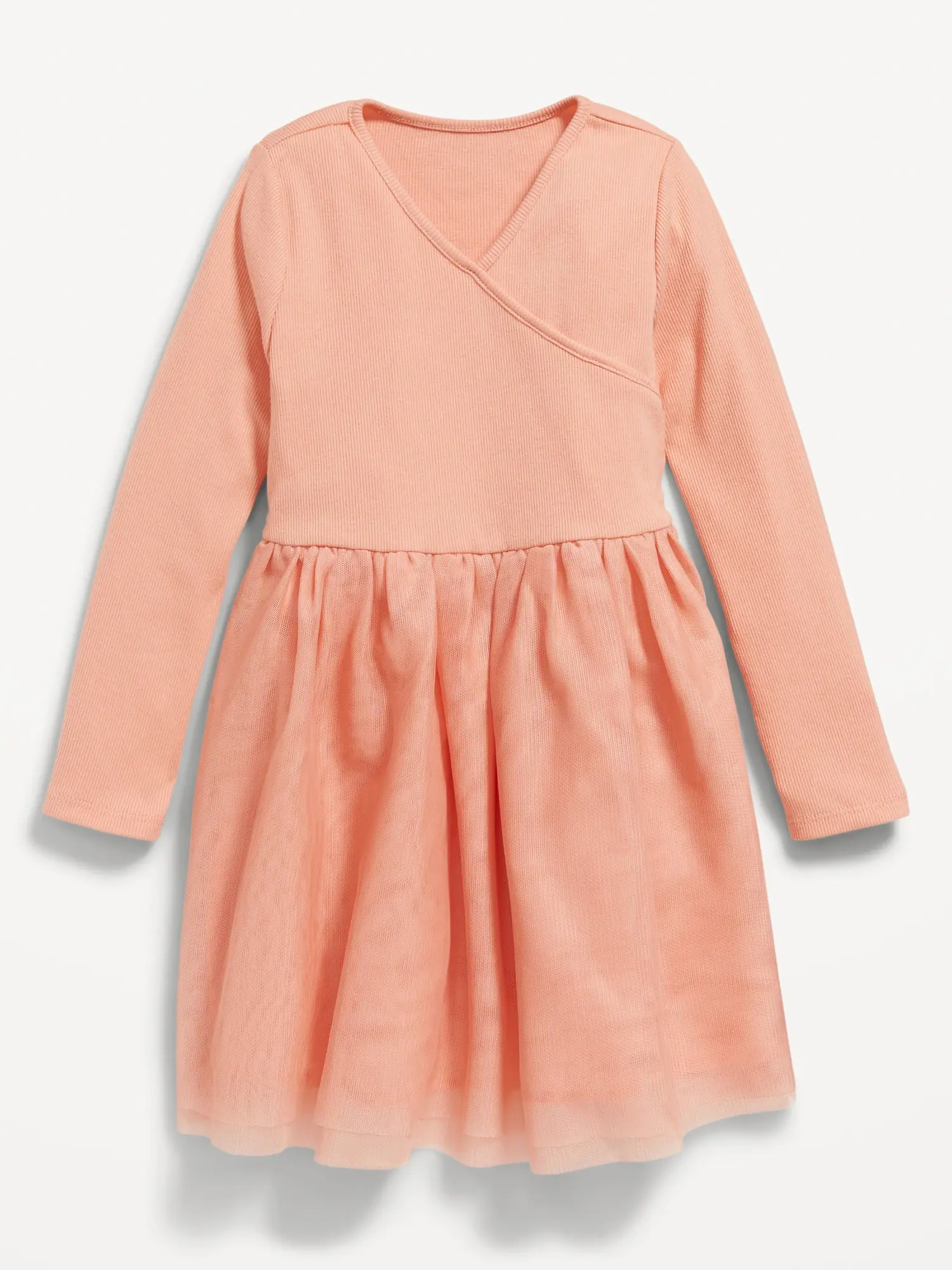 Old Navy Fit & Flare Wrap-Front Tutu Dress for Toddler Girls orange. 1