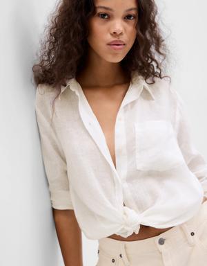 Gap Linen Boyfriend Shirt white